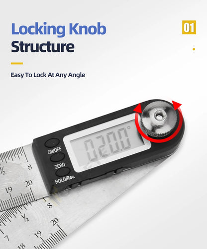 Goniometer, elektronischer Winkelmesser, digitales Messgerät, Winkelmesswerkzeug, Mehrwinkellineal, Holzbearbeitungswerkzeuge, Messgerät, Winkelsucher 360°