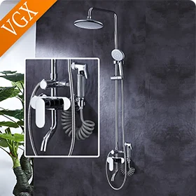 VGX Kitchen Faucet with Pull Down Sprayer Single Handle Mixer for Basin 360° Rotating Spring Style Taps Brass Chrome Gold Black