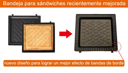 2025 New Sandwichera 3 en 1 Tostadora eléctrica Waffle Maker Desayuno Pancake Donut Egg Waffle Fish Cake Horno eléctrico.