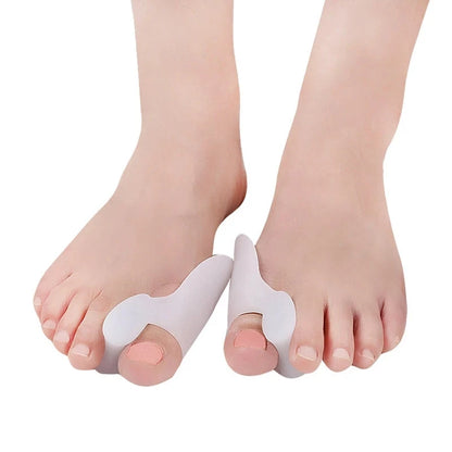 2pcs=1pair Silicone Two Hole Toe Separator Gel Foot Finger Protector Bunion Orthopedic Hallux Valgus Guard Straightener Pedicure.