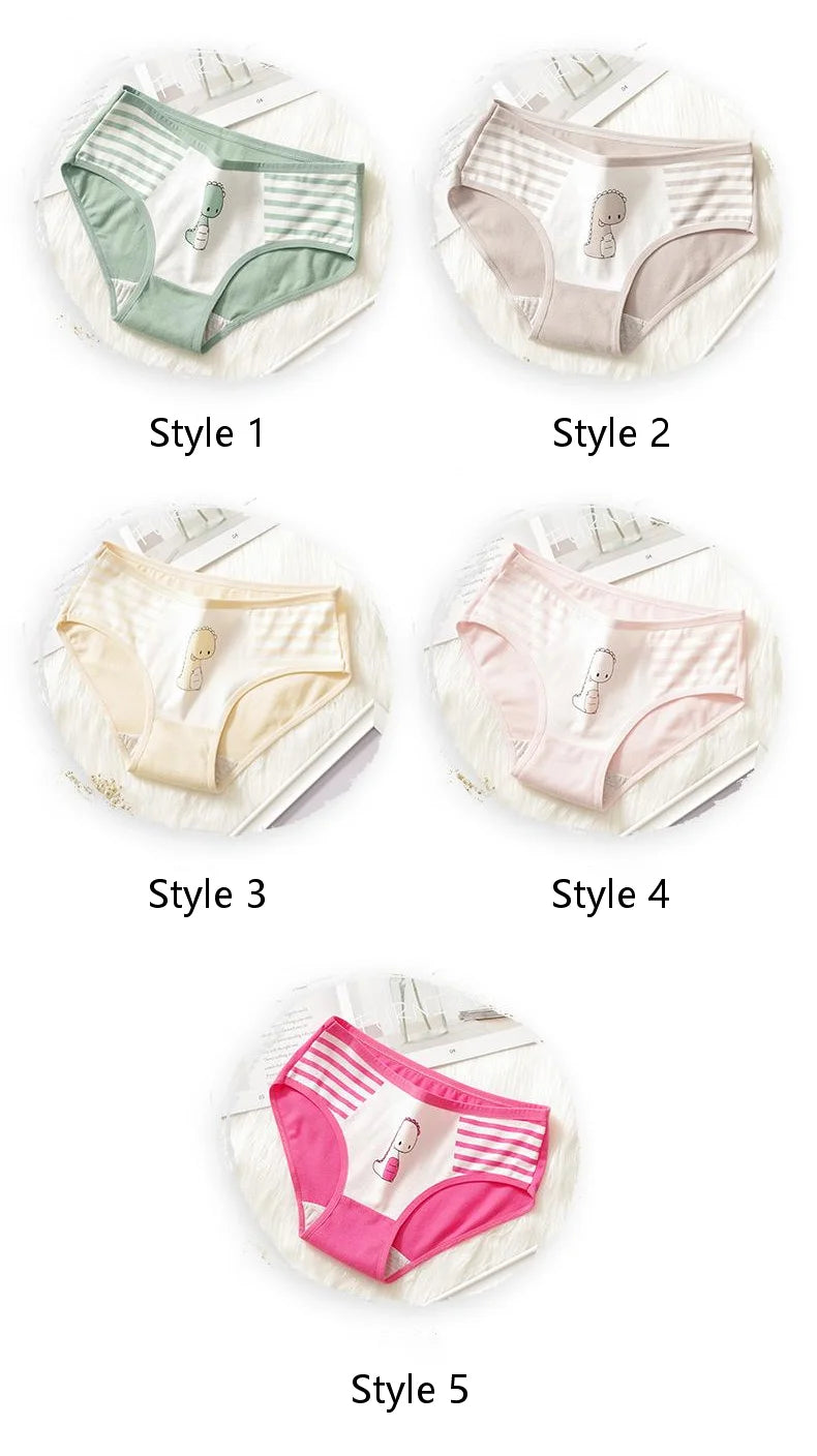5Pcs/set Cotton Underwear Cute Cartoon Cat Panties for Woman Girl Soft Pantys Plus Size Breathable Briefs Female Sexy Lingerie.