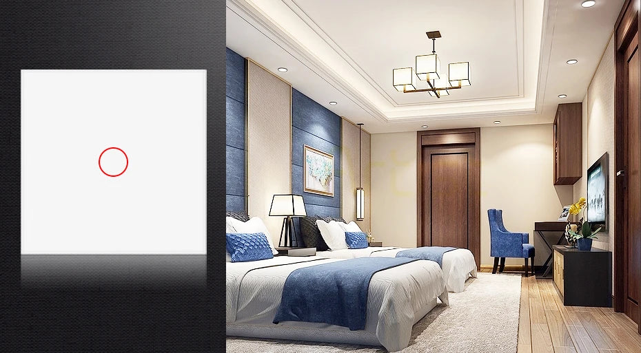 Ubaro eu/uk standard kristall gehärtetes glas wand paneel licht berührungs schalter led anzeige sensor elektrische taste 1/2/3gang 220v