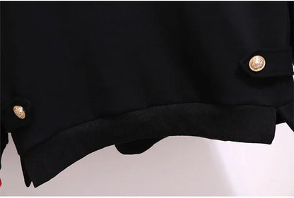 150 kg Übergröße Damen Büste 157 Winter Fleece Lose Pailletten Brief Sweatshirts Rundhals Pullover Top 5XL 6XL 7XL 8XL 9XL