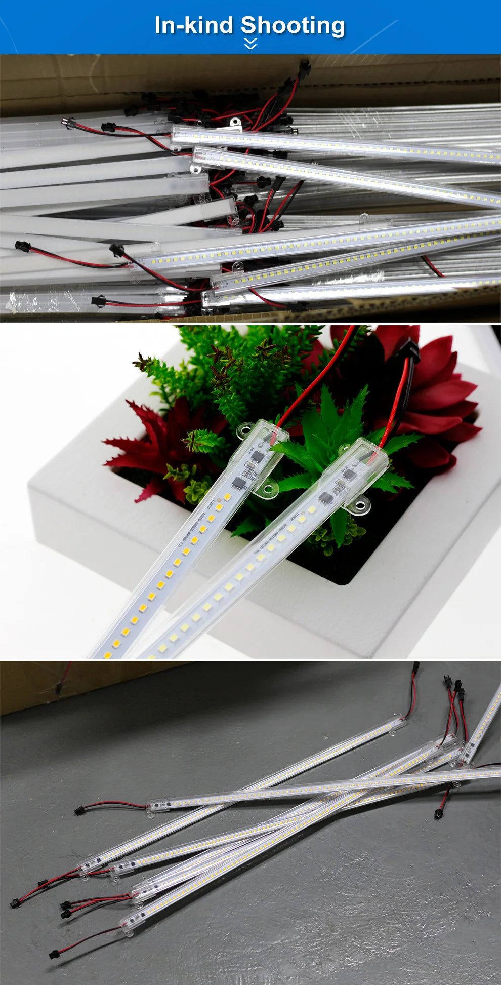 30cm/50cm/60cm LED Rigid Light Strip High Brightness LED Fluorescent Floodlight Tube Bar Industries Showcase Display Lamp 220V.