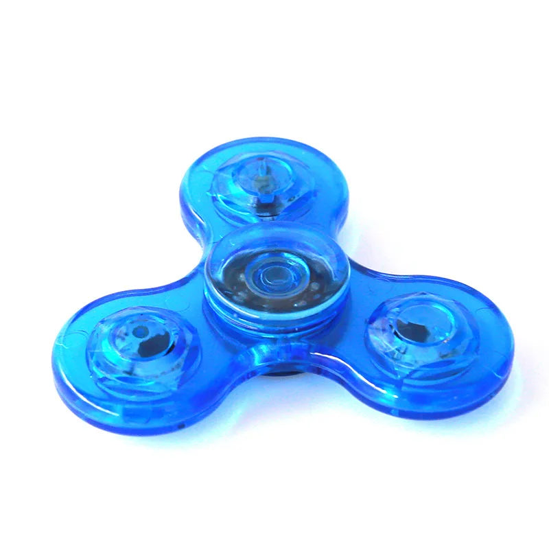 Crystal Luminous LED light Fidget Spinner Hand Top Spinners Glow in Dark EDC Stress Relief Toys Kinetic Gyroscope for Children.