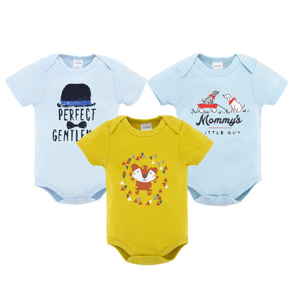 Honeyzone Sommer Baby Kleidung Säuglings Mädchen Strampler Nette Löwe Voller Druck Jungen Bodys 2 teile/satz Trottie Overalls Outfits Боди.