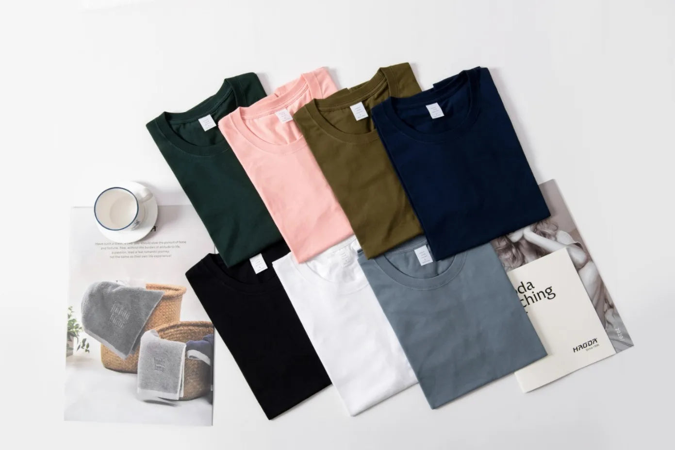 MRMT 2025 Brand New Man's 220g Pure Cotton T Shirt Men Man Solid Color Short Sleeved Combed Cotton Round Neck Thickening.