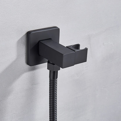 Black Shower Faucets System Bathroom Wall Mounted Rainfall Shower Kit Concealed Embedded Box Hot Cold Water Mixer Tap SUS304