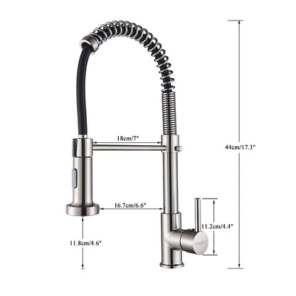 Brushed Gold Kitchen Sink Faucet Spring Pull-down Hot Cold Mixer Faucet Deck Installation Faucet