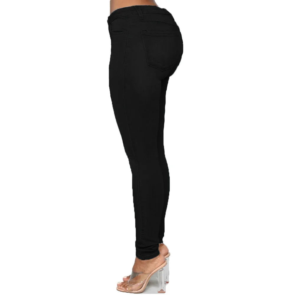 XS-6Xl High Waist Stretch Skinny Pencil Jeans Pants Women Plus Size Denim Trouser.