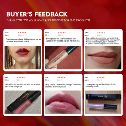 NICEFACE Matte Liquid Lipstick Waterproof Long Lasting Lip Gloss Tint Sexy Red Nude Purple Metallic Lipsticks Makeup Cosmetics.