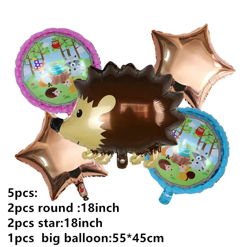 Dschungel Thema Partei Dekor Versorgung Einweg Geschirr Set Wald Tier Fuchs Hedgehog Ballon Baby Dusche Kid Geburtstag Kuchen Topper.