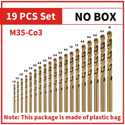 Kobalt High Speed Steel Spiralbohrer M35 Edelstahl Werkzeugset Bohrer Zubehör zum Bohren von Metall und Edelstahl