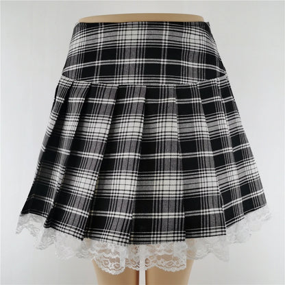 Harajuku Punk Gothic Black High Waist Black Skirts Women Sexy Patchwork Bandage Mini Female Streetwear Black Skirt.