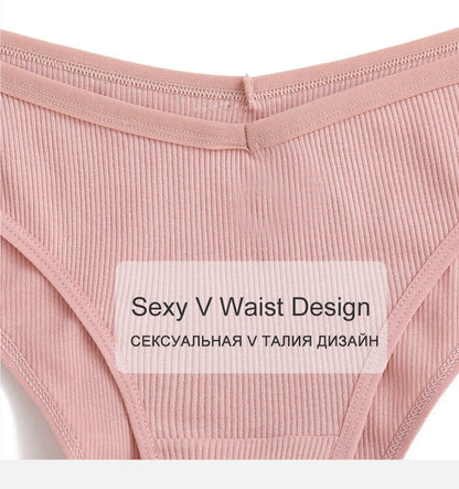 FINETOO 3PCS/Set Women's Underwear Cotton Panty Sexy Panties Female Underpants Solid Color Panty Intimates Women Lingerie M-2XL