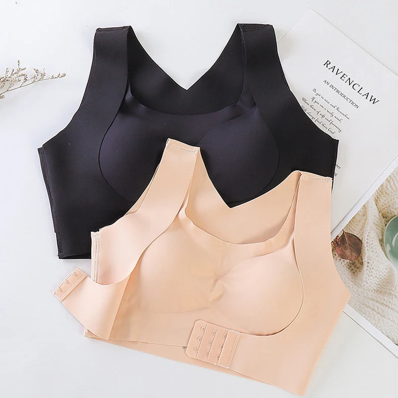 1pcs/2pcs/3pcs Women Bras For Women Push Up Bra Posture Corrector Bralette Front Closure Female Underwear Cross Back Tops.