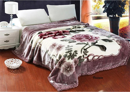 VESCOVO Queen Size Flannel Fleece Throw Blanket Soft Cashmere Blanket King Size Warm Quilt Bedspread 220*240.