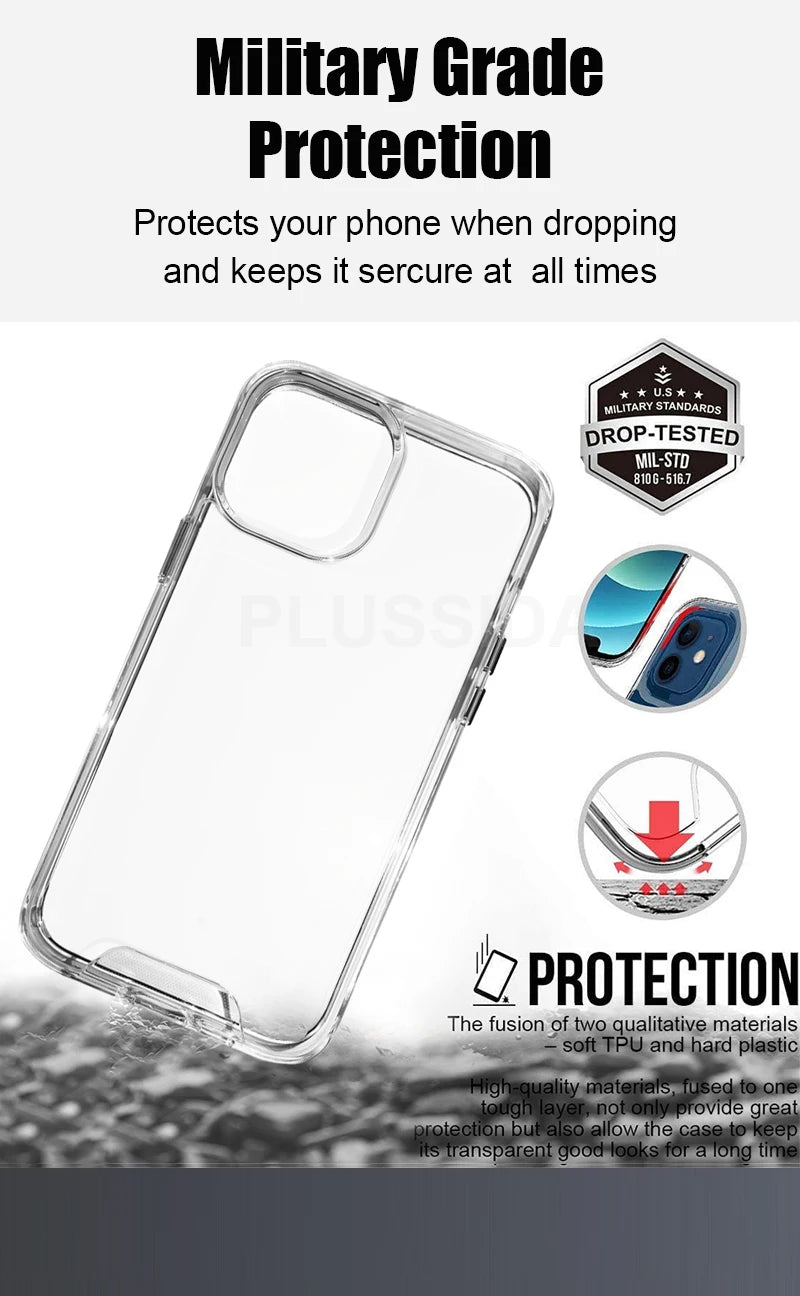 Clear Case For iPhone 17 16 Pro Max 17 Air Case 16 15 14 13 12 11 Pro Max Case For Magsafe for iPhone16 Plus Luxury Cover Cases.