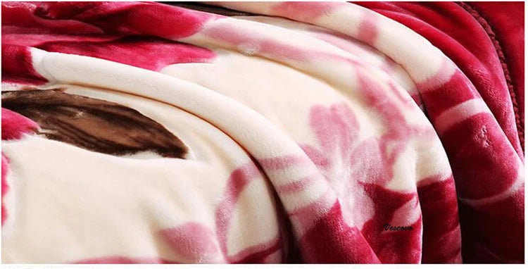 VESCOVO Queen Size Flannel Fleece Throw Blanket Soft Cashmere Blanket King Size Warm Quilt Bedspread 220*240.