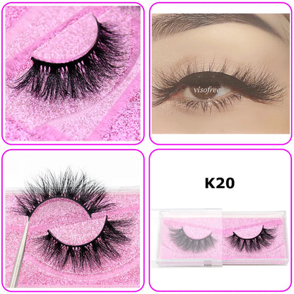 Mink Eyelashes Hand Made Crisscross False Eyelashes Cruelty Free Dramatic 3D Mink Lashes Long Lasting Faux Cils for Makeup Tools.