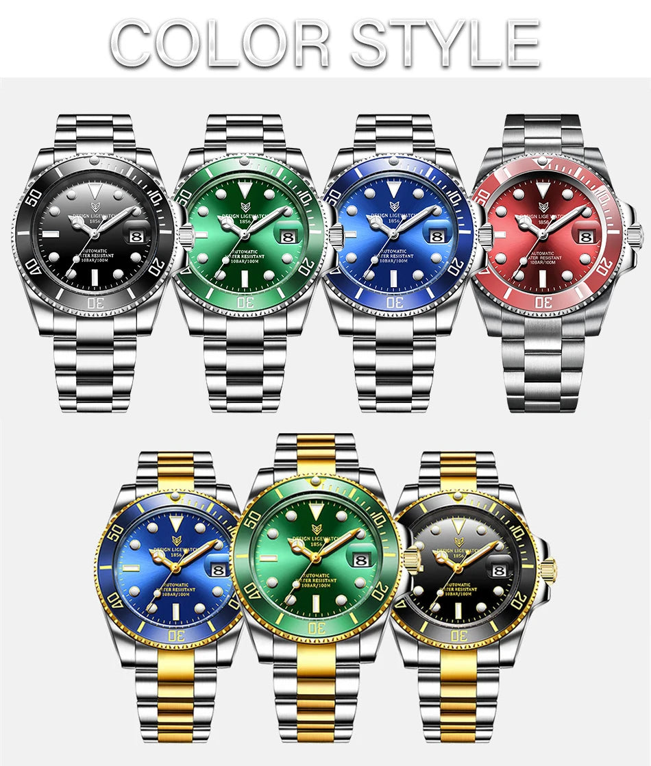 LIGE Women Watches Mechanical Watch Luxury Bracelet Wrist Wristwatch Elegant Ladies Automatic Date Clock Watch Relogio Feminino