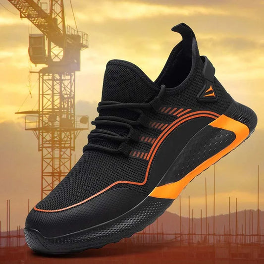 Door to Door Outdoor Four Seasons Steel Toe Sneakers Men High Quality Stylish Cap Toe Work Safety Shoes Custom Sneakers Size