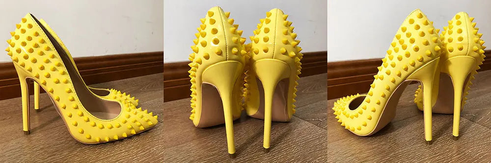 Tikicup Graphic Print Women White Pointy Toe High Heel Dress Shoes Sexy Ladies Slip On Designer Stiletto Pumps Big Size 43 44 45.