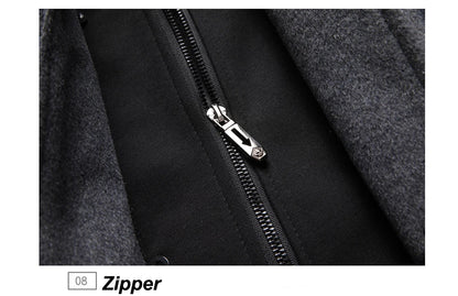 DIMUSI Winter Men's Hooded Wool Jackets Casual Middle Long Scarf Collar Cotton Thick Woolen Coat Male Luxurious Trench Clothing.