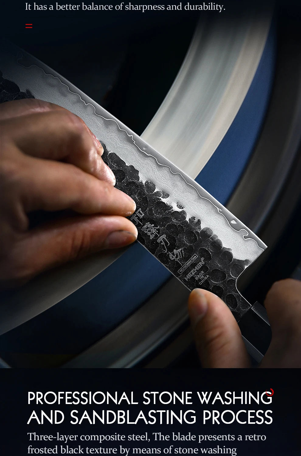 HEZHEN 1PC-5PC Kitchen Knife Set Chef Utility Stainless Steel 3 Layers Composite Steel Santoku Nakiri Kitchen Accessories