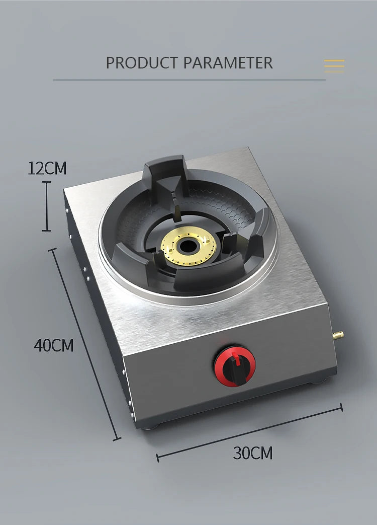 Shaped Single Stove Household Liquefied Petroleum Gas Stove Pulse Electronic Ignition Stove Thickened Stainless Steel Gas Stove