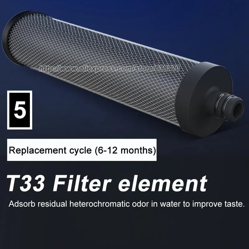 0.01μm Stainless Stee Ultra-Filtration Under Sink Water Filter System, Reduces 99.99% of Chlorine, Bad Taste & Odor.