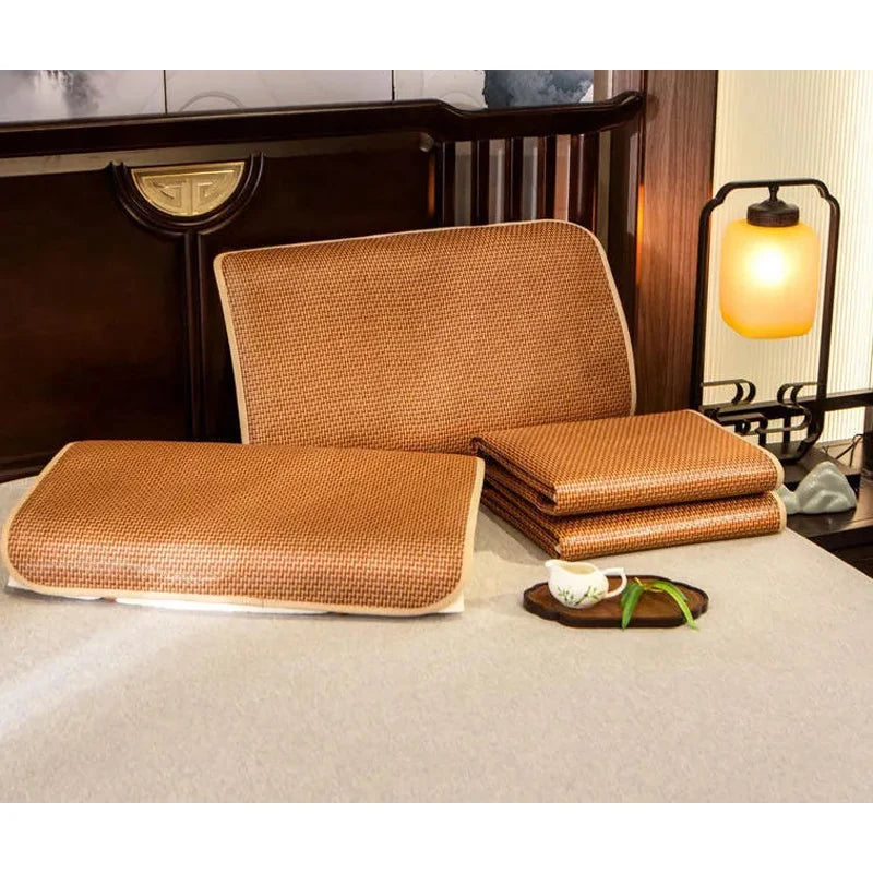 WOSTAR Summer bamboo rattan cooling mattress cool ice sleeping mat single double bed family cold sheet protection pad king size.