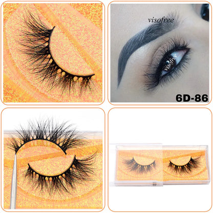 Mink Eyelashes Hand Made Crisscross False Eyelashes Cruelty Free Dramatic 3D Mink Lashes Long Lasting Faux Cils for Makeup Tools