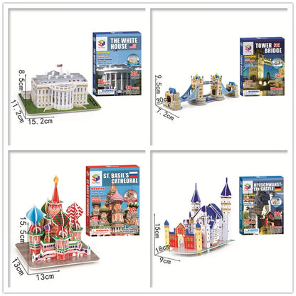 40 Style World Famous Architecture Building 3D Puzzle Model Construction 3D Jigsaw Puzzle Toys For Kids Christmas Gift.