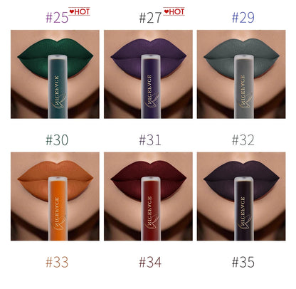 NICEFACE Matte Liquid Lipstick Waterproof Long Lasting Lip Gloss Tint Sexy Red Nude Purple Metallic Lipsticks Makeup Cosmetics.