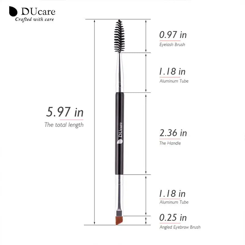 DUcare Eyebrow Brush Eyelash Comb makeup brushes Dual Ended Angled brush Spoolie brush 2 in 1 Lash eyebrow brush set makeup tool.