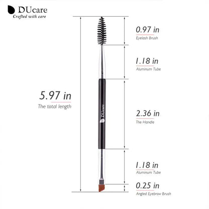 DUcare Eyebrow Brush Eyelash Comb makeup brushes Dual Ended Angled brush Spoolie brush 2 in 1 Lash eyebrow brush set makeup tool.