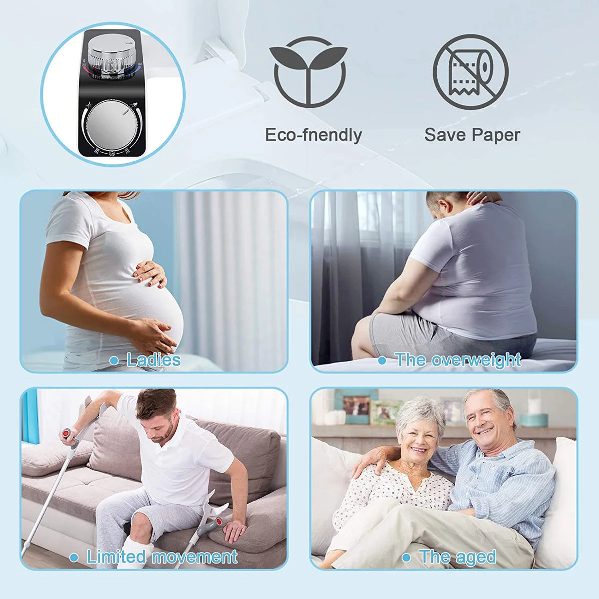 Bidet-Toilettensitzaufsatz, nicht elektrisch, selbstreinigend, Doppeldüsen, zum Waschen heiß, kalt, Mixer, Wasser, Damen-Badezimmer-Zubehör, Sprühgerät