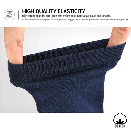HSS 5/10 Pairs Men's Cotton Blend Socks Black Business Men Socks Soft Breathable Summer Winter for Male Socks Plus Size (6.5-14)