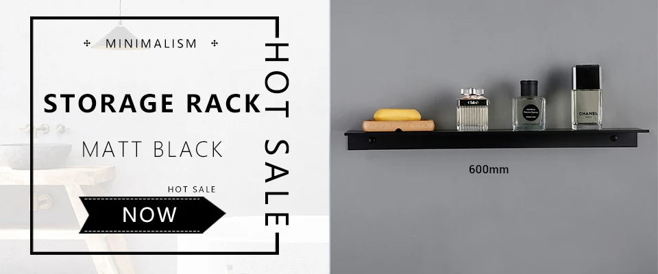 Mattschwarzes Wandregal, Badezimmerregale, Badezimmerzubehör, 30–50 cm, moderne Küche, Dusche, Bad, Lagerregal, Großhandelsförderung