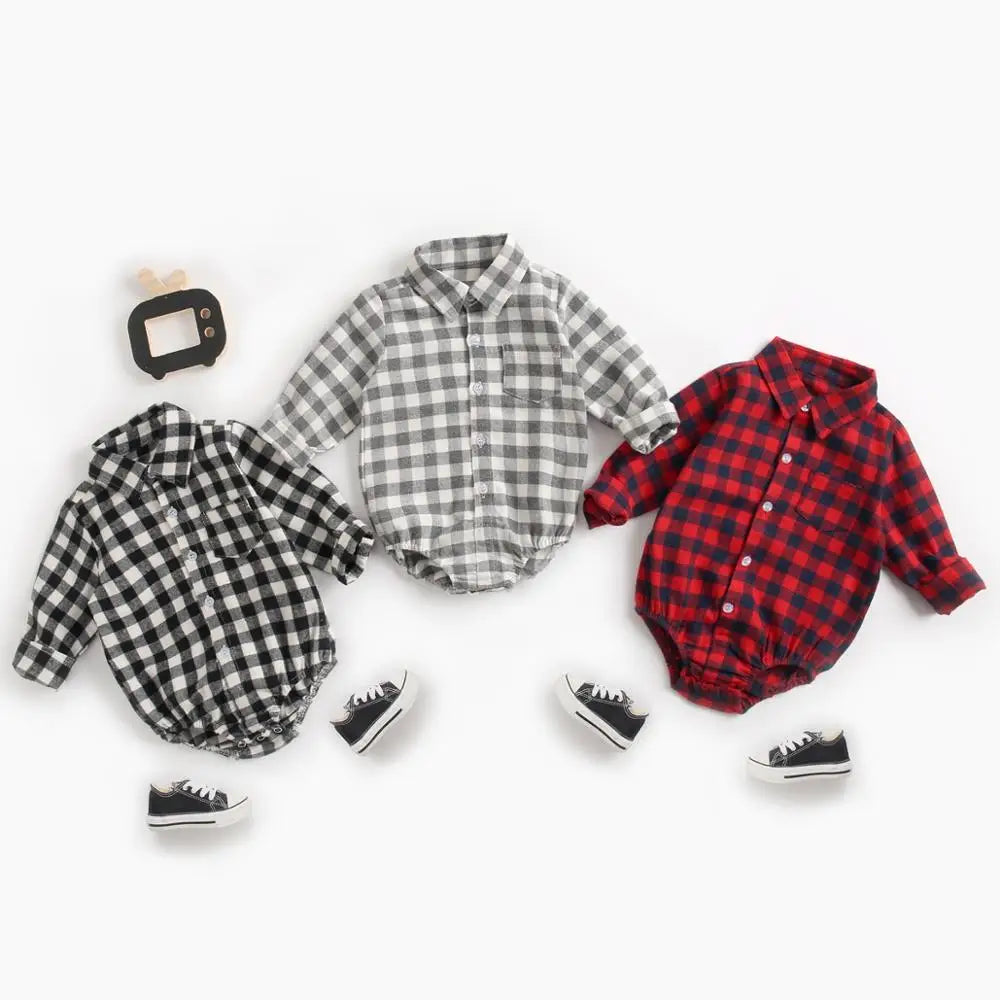 Sanlutoz Plaid Baumwolle Baby Jungen Bodys Langarm Baby Kleidung Mode Neugeborenen Body für Jungen.