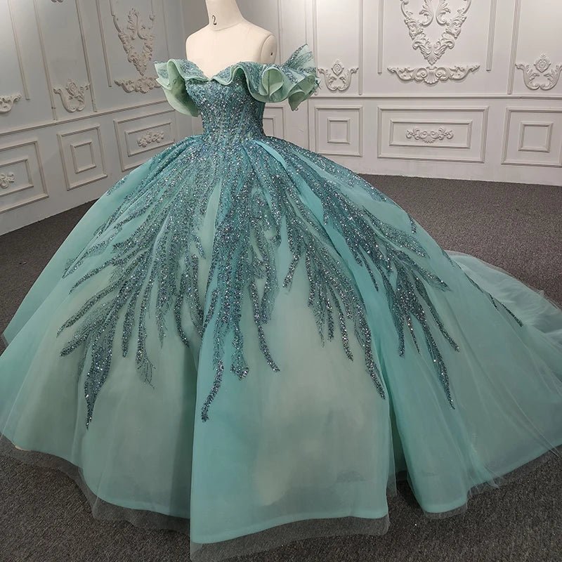 Jancember DY9986 Off Shoulder Sweetheart Ball Gown Women Evening Dresses Elegant.