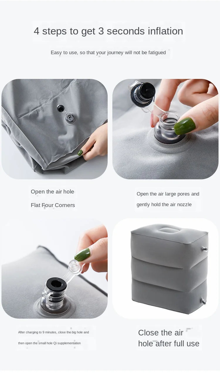 Flight Sleeping Footrest Rest Pillow On Airplane Car Bus Adjustable Kids Inflatable Travel Sleep Resting Pillows   WJ529.