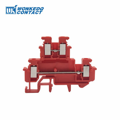 10 Stück MBKKB-2.5 Schraube Doppelstufe DIN-Schienenklemmenblock, 2,5 mm2 Drahtverbinder, universeller Durchgangsstecker 2 Schicht MBKKB2.5