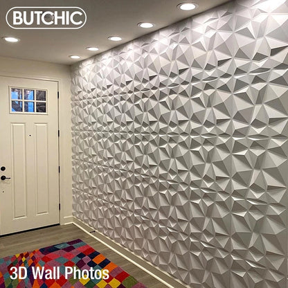 12pcs 30x30cm Super 3D Art Wall Panel PVC tile Waterproof Esports game 3D Wall Sticker Decor Tiles Diamond Design DIY Home Decor