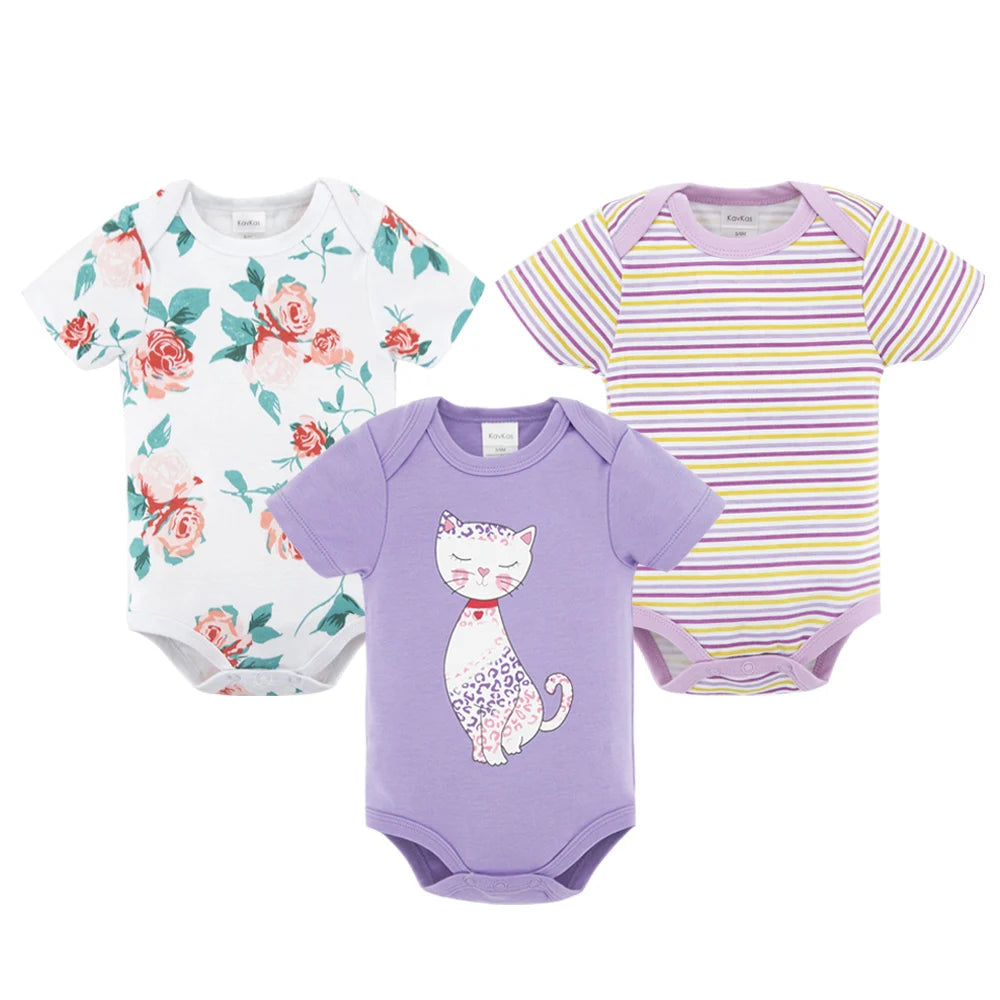 3 teile/los Baby Jungen Body Mode Körper Anzüge Kurzarm Neugeborenen Overalls Cartoon Kinder Baby Mädchen Strampler Kleidung Боди