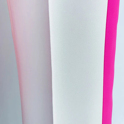 HIGH STREET Newest 2024 Designer Runway Suit Set Women's Single Button Color Block Blazer Flare Pants Suit.