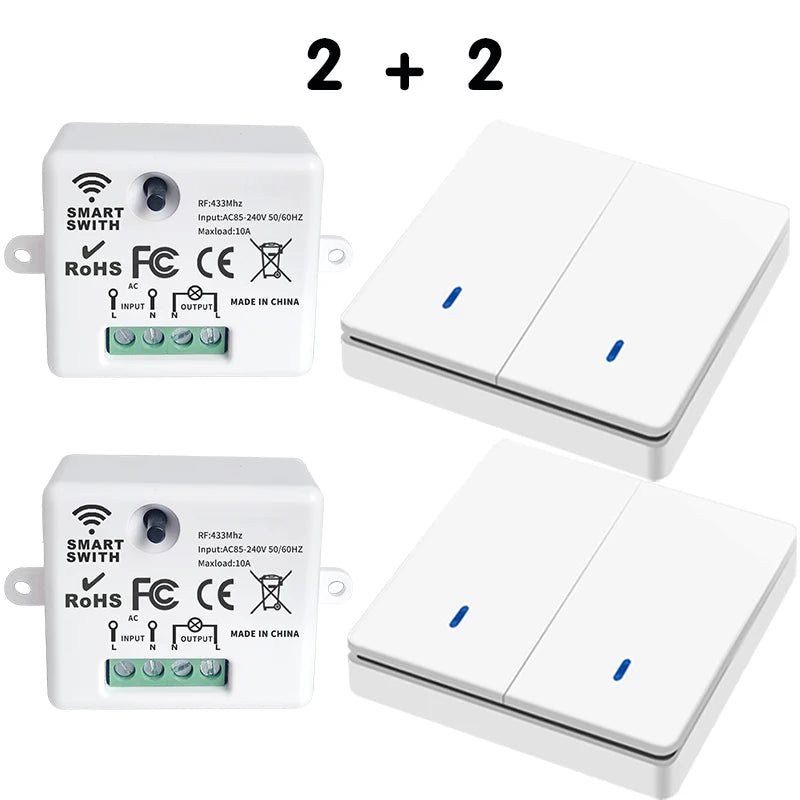 Wireless Smart Switch Licht 433 Mhz RF 86 Wand Panel Schalter mit Fernbedienung Mini Relais Empfänger 220 V Hause led Licht Lampe Fan