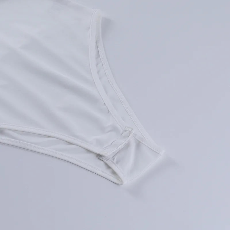 One Shoulder Sexy Backless Twist Bodysuits Women Long Sleeve Top Slim High Waist Bodysuit Club Party Streetwear