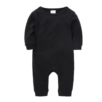 Honeyzone Neugeborenen Stram pler Unisex Baby kleidung schwarz Vollarm Säugling Overall Baumwolle Bodysuit einteilige Zwillinge Ropa Bebe 0-12m.